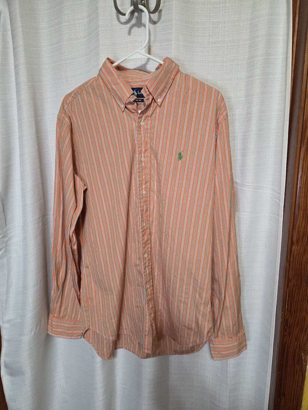 Ralph Lauren Classic Fit Stripe Button Front Shirt Pony Size L